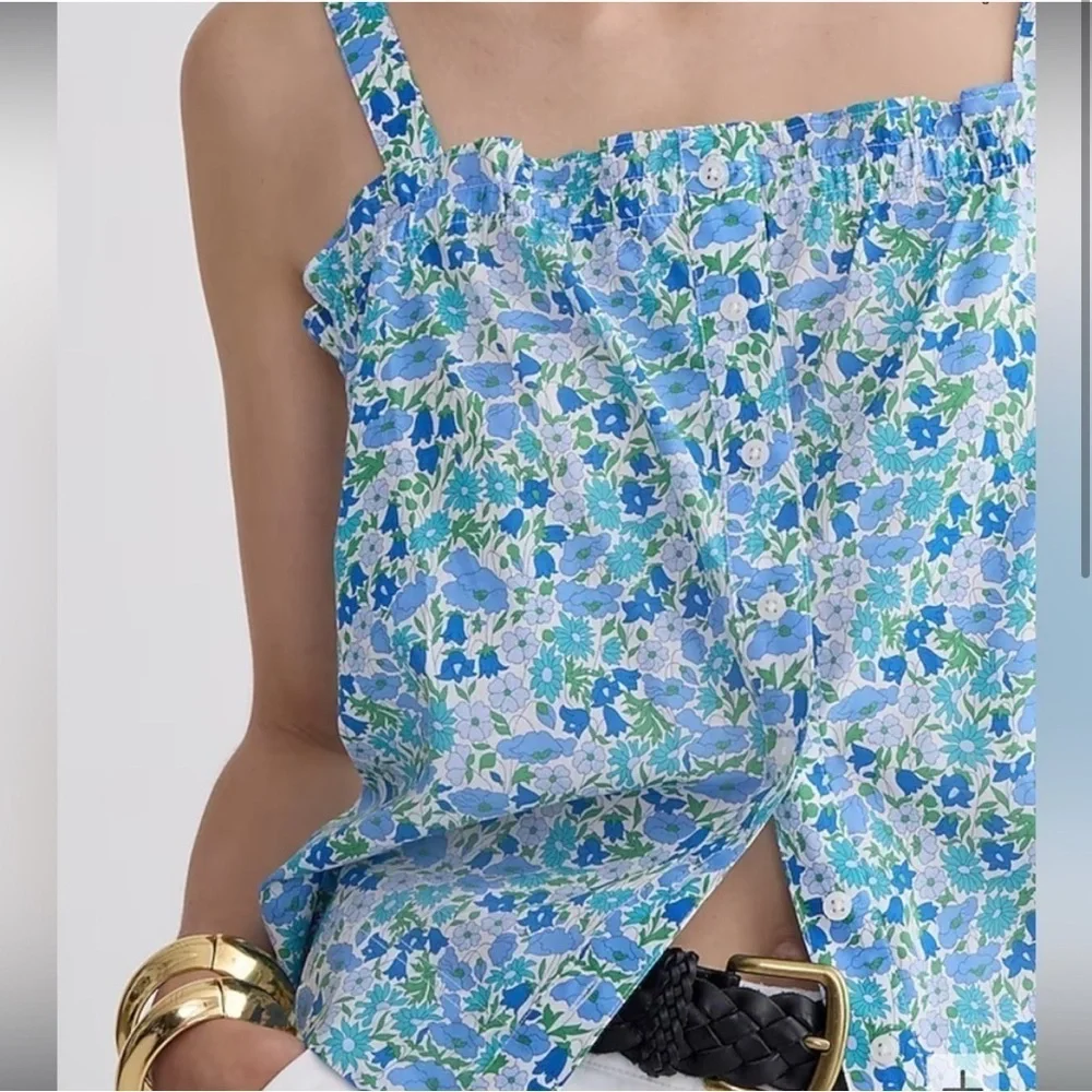 NWT Floral Blue Top by J. Crew